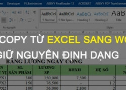 Cách sao chép dữ liệu từ Excel sang Word mà vẫn giữ nguyên định dạng